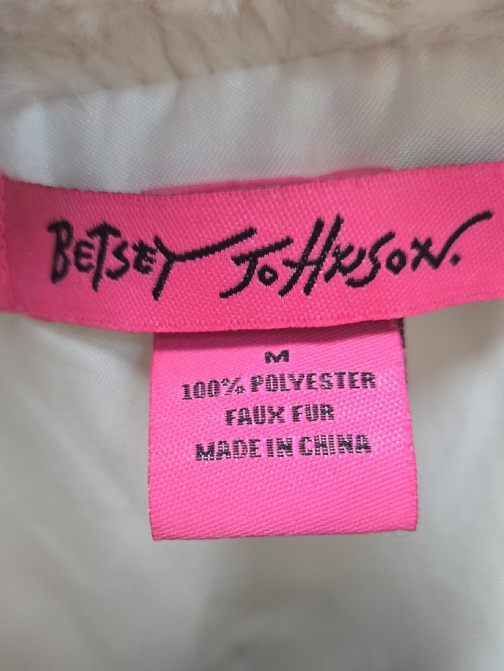 Betsey Johnson Cream Faux Fur Open-Front Vest - Picture 2 of 5